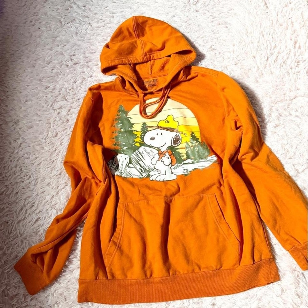 Camp Snoopy Peanuts Cartoon Gorpcore Outdoors Kidcore Hoodie Mens L Nostalgic